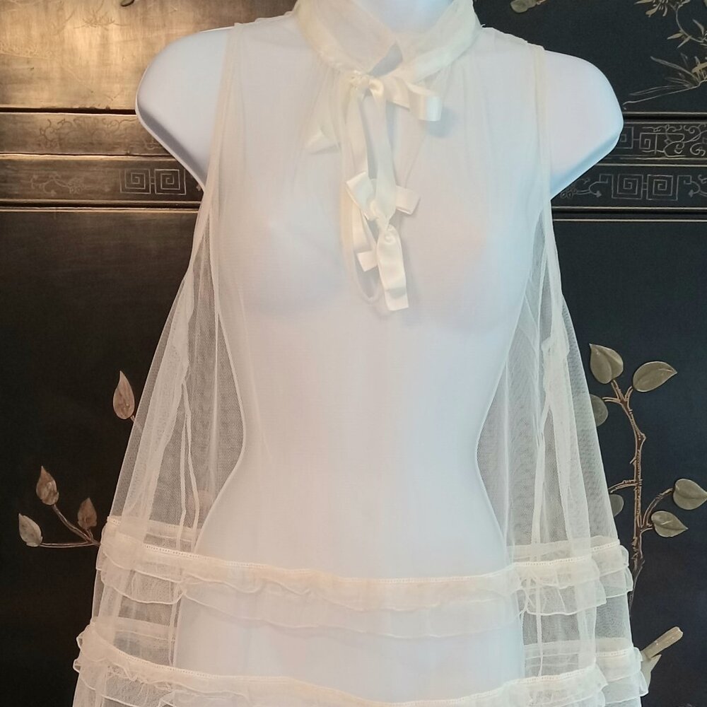 Free People Cream White Sheer Lace Short Nightgown NWT Size M